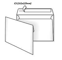Конверт С5 с клейкой лентой, защитный фон, 50шт/уп белый