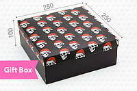 Подарочная коробка Wonderpack Черная с черепушками для текстиля картон с печатью М0069о14