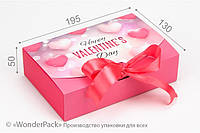 Подарочная коробка Wonderpack Happy Valentines day картон с печатью М0028о13