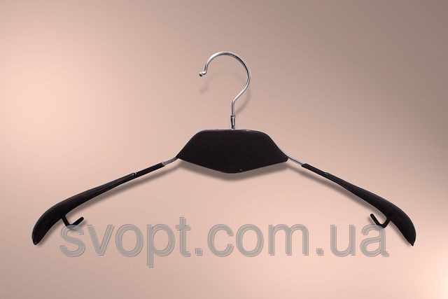 Вішалка з дерев'яною вставкою чорна, фото 1