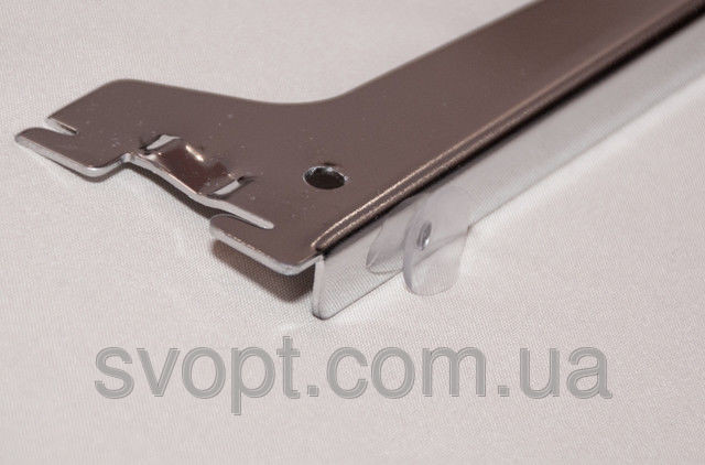 Тримач для полиці (кронштейн) у рейку хромований 35 см, фото 1