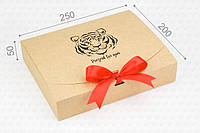 Подарочная коробка Wonderpack Крафт с шелком гифтбокс крафт-картон М0039о23