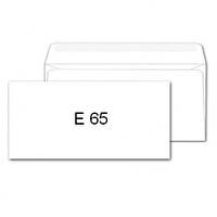 Конверт Е65 (DL) с клейкой лентой, 0+0, 50шт/уп белый