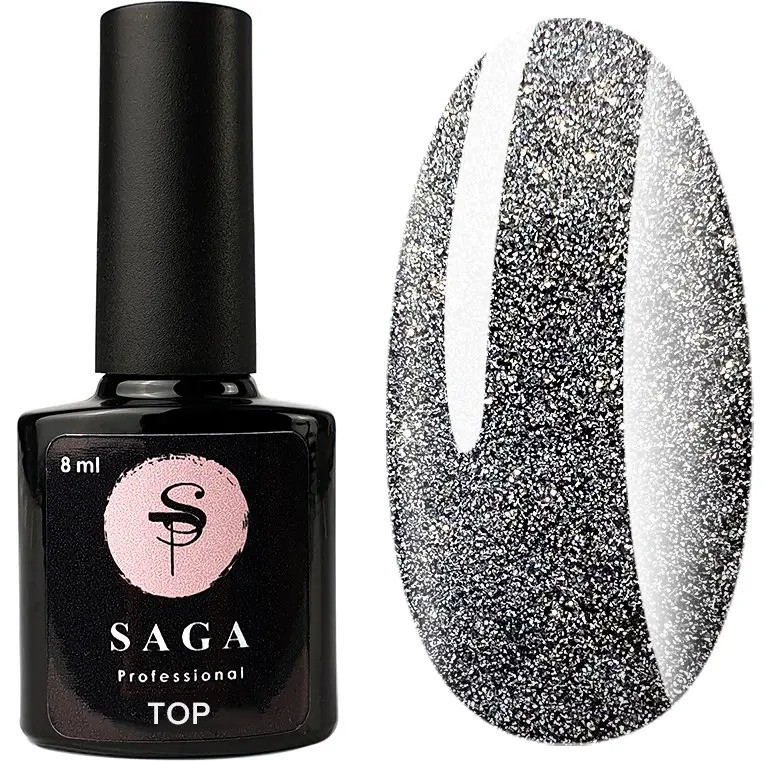 Топ світловідбиваючий без липкого шару SAGA Professional Fiery 8 мл