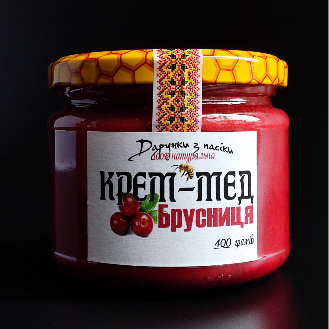 Крем-мед Брусниця 400 грам