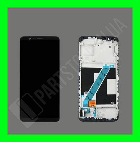 Дисплей OnePlus 5T із сенсором і рамкою, чорний (IPS, Оригінал Китай), фото 2