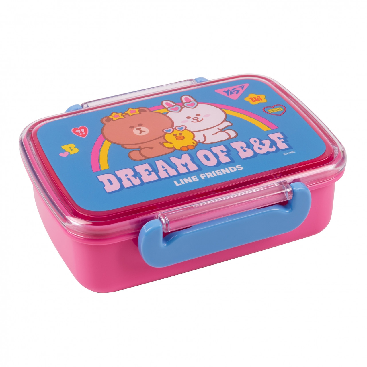 Ланчбокс YES Line Friends 420 мл 4,8х11,7х15 см , рожевий, фото 1