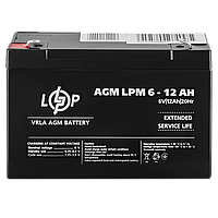 Аккумулятор свинцово-кислотный 12 Ah (ампер-часов) LogicPower AGM LPM 6V