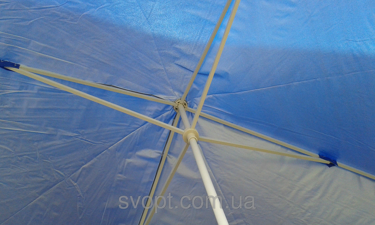 Торговый зонт 2x3м с серебряным напылением и клапаном красный, синий, зеленый - фото 4 - id-p39640969