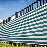 Захисна тканинна сітка для зовнішнього огородження балкона, патіо кабельними стяжками, висота 1,2 м, HDPE, зелено-білий