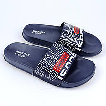 567/23 Сині дитячі шльопанці для хлопчика EVA American Club розмір 40 - устілка 26 см