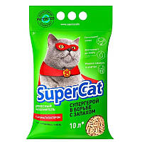 Наполнитель для кошачьего туалета SuperCat с ароматизатором Древесный впитывающий 3 кг (5 л) (3551)