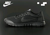 Кросівки підліткові літні чорні Nike Free Run 3,0. Найк Фрі молодіжні текстильні.