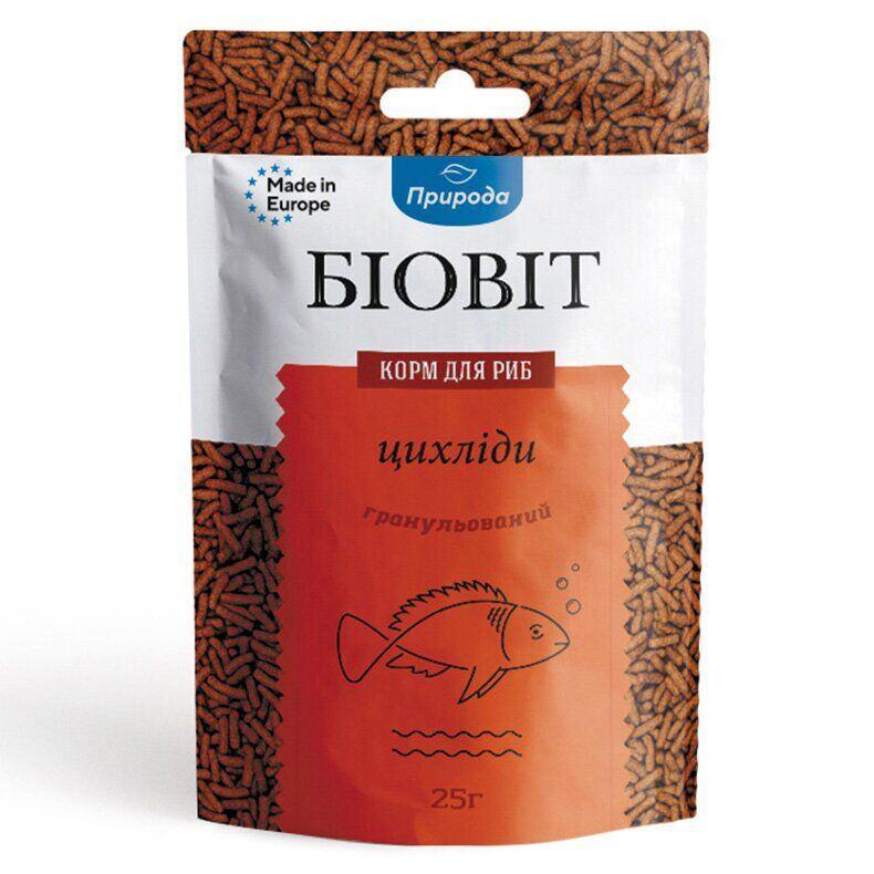 Сухий корм для акваріумних риб у паличках Природа Біовіт Цихлиди 25 г (4823082404681)