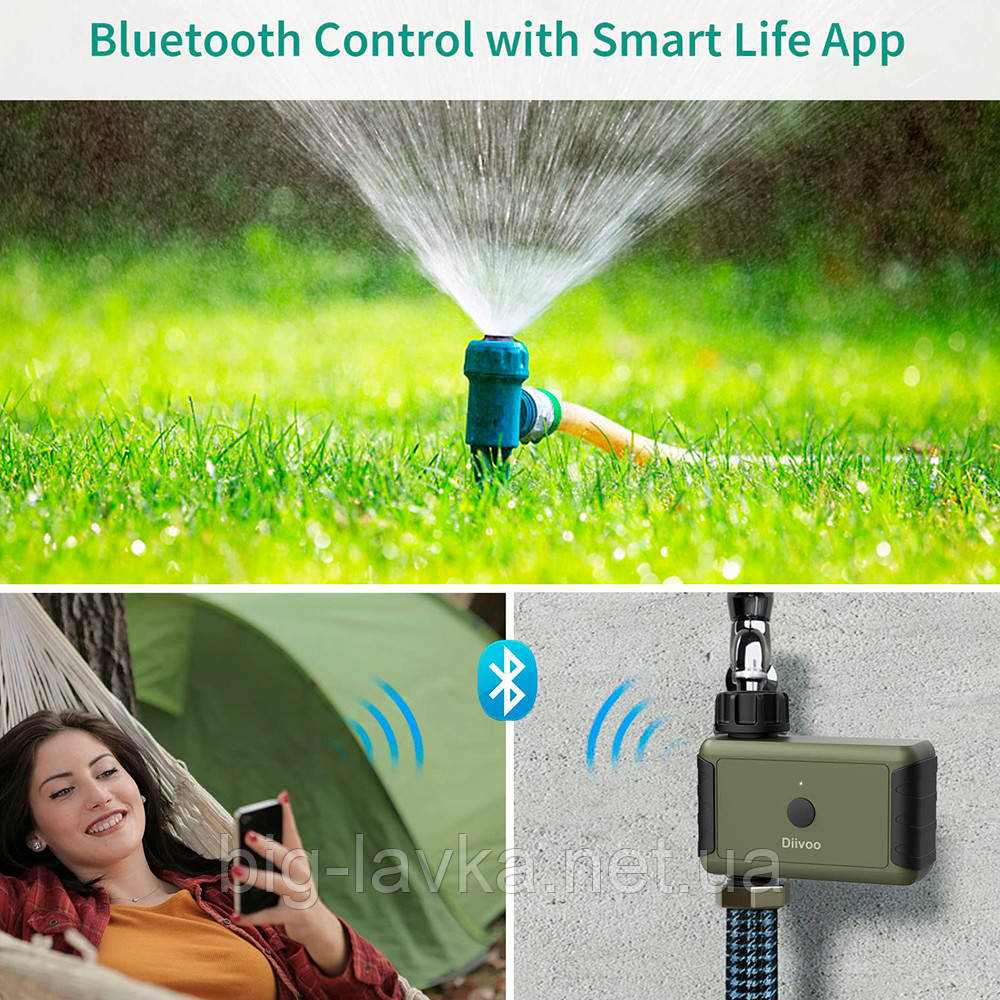 Розумний таймер поливу Diivoo Bluetooth Зелений