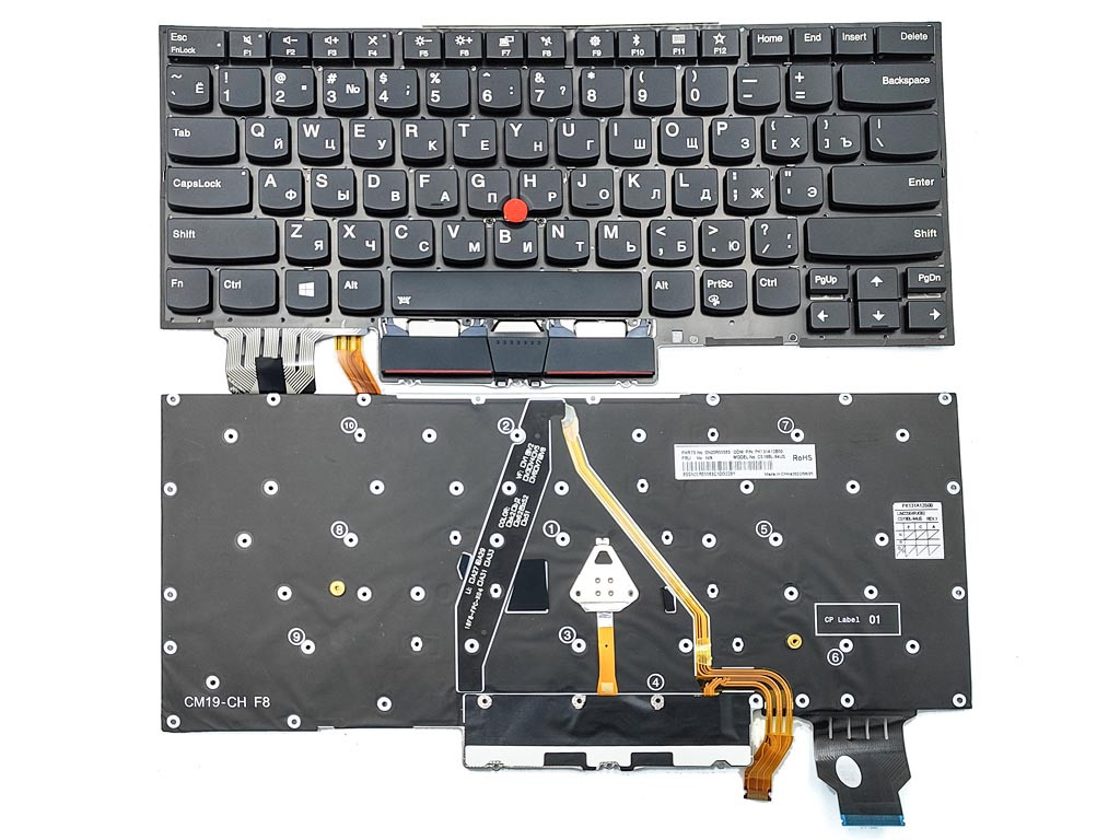 Клавіатура Lenovo ThinkPad X1 Carbon 8th Gen (RU Black з підсвічуванням). Оригінал