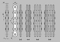 LL0844 (4х4), шаг=12.7мм, (4х4) цепь грузовая пластинчатая