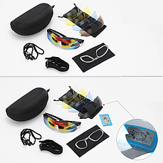 Тактичні поляризовані окуляри «Oakley Polarized» з 5 лінзами/Окуляри з діоптріями/Окуляри стрільцеві, фото 4