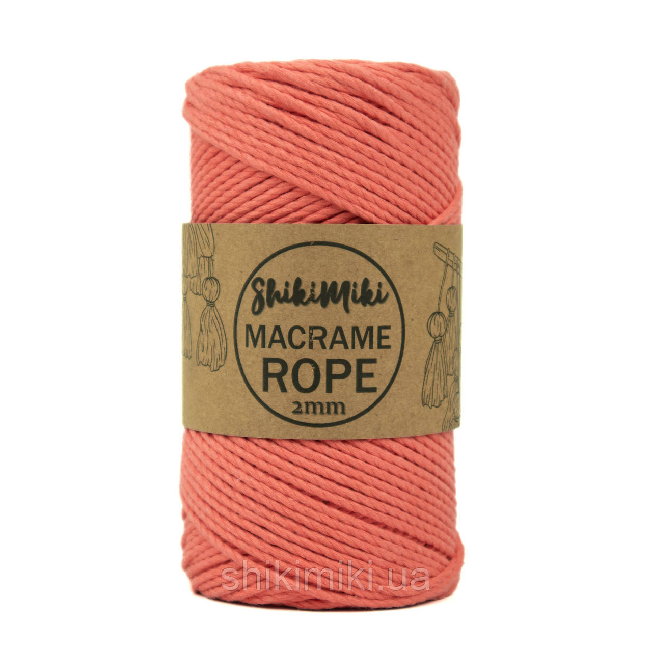 Еко шнур Shikimiki Rope 2 mm, колір Лососевий