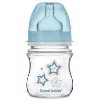 Бутылочка для кормления Canpol babies с широким горлышком Newborn baby, 120 мл, голубая (35/216_blu) - Топ