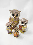 Статуетка "Сова з мереживною різзю зі стразами 12 см, фото 5