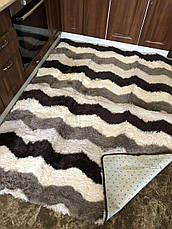 М'який пухнастий килимок з високим ворсом 120х160 см Зіг-заг, фото 5