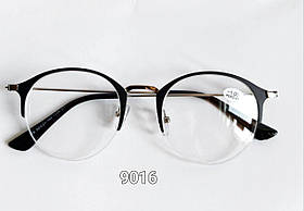 Круглі окуляри для зору в тонкій полуоправі Модель 9016