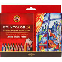 Карандаши цветные Koh-i-Noor Polycolor художественные 24 цвета (3834) - Топ Продаж!