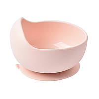 Силиконовая круглая глубокая тарелка для первых блюд на присоске 2Life Y4 350 мл Розовый (vol-10134)