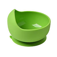 Силиконовая круглая глубокая тарелка для первых блюд на присоске 2Life Y7 350 мл Зеленый (vol-10136)