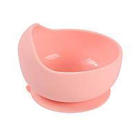 Силиконовая круглая глубокая тарелка для первых блюд на присоске 2Life Y12 350 мл Розовый (vol-10139)