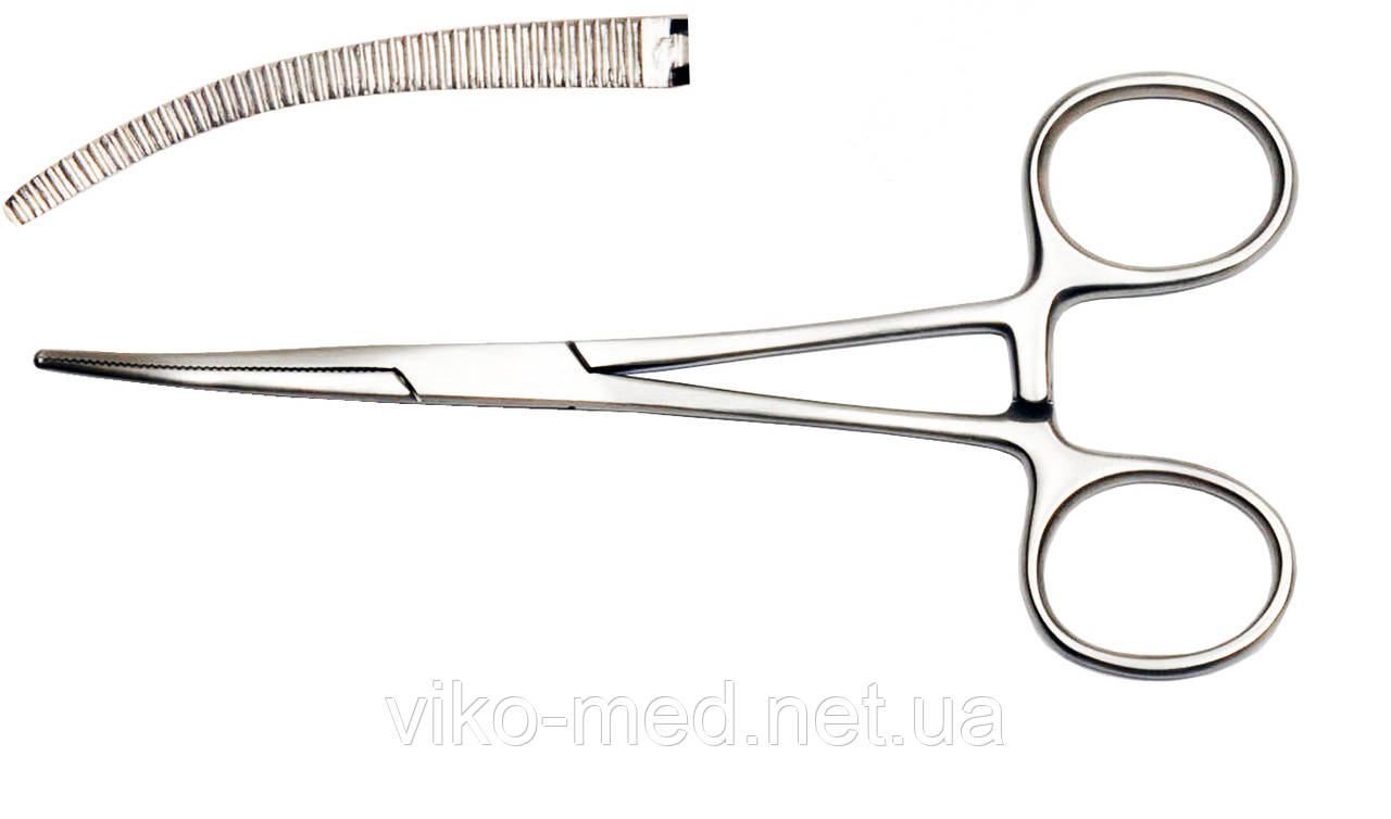 Зажим Бильрот тонкий изогнутый по Pean. Длина 14 см, цена 170.66 грн ...