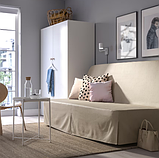 NYHAMN 3-місний диван-ліжко, з поролоновим матрацом/Naggen beige 694 999 97, фото 4