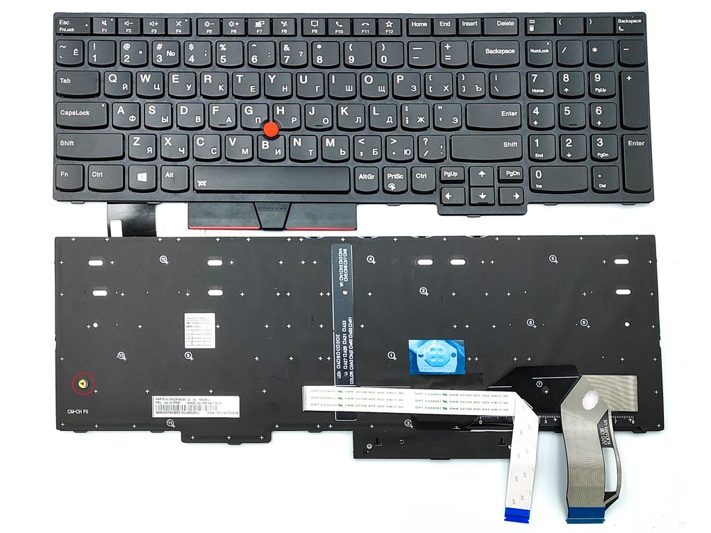Клавіатура для Lenovo Thinkpad T15 Gen 1/Gen 2, P15s Gen 1/Gen 2 (RU Black з підсвіткою) Оригінал.