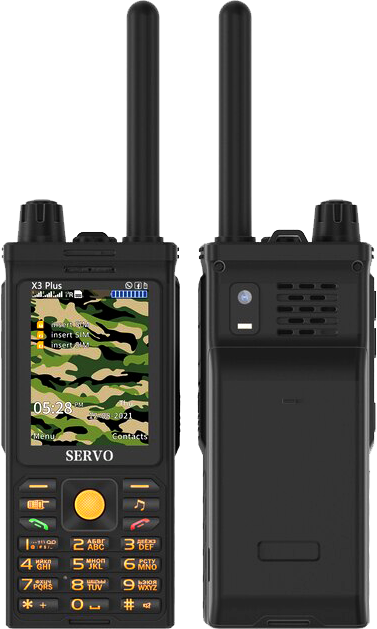 Телефон SERVO X3 Plus Рація Walkie Talkie, 3 SIM, 4000 мАг, PowerBank, FM, Дисплей 2.4", Телефон-рація Серво