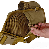 Рюкзак тактичний на одне плече TL74405 Khaki армійський похідний, фото 5