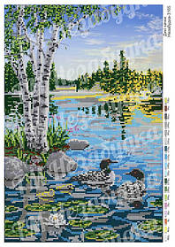 Схема для вишивки бісером - Дикі качки