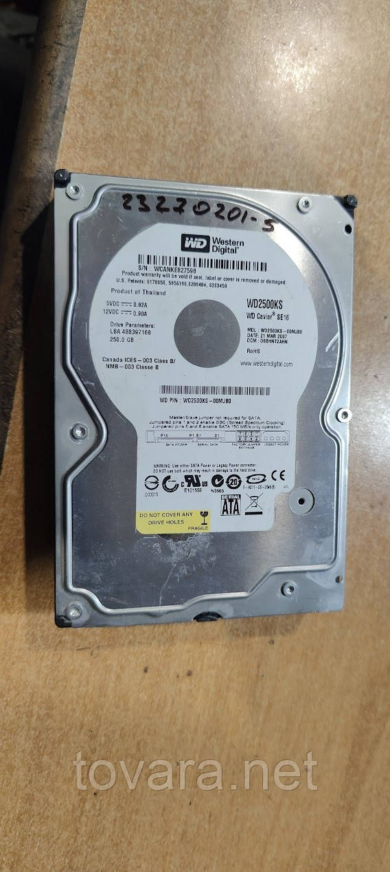 Жорсткий диск Вінчестер HDD 250 Gb / Гб Western Digital Caviar SE16 WD2500KS 3.5" SATA2 No 23270201