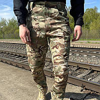 Камуфляжные штаны зауженные мультикам демисезонные Аллигатор (46 - 56р) рип стоп Брюки весенние военные