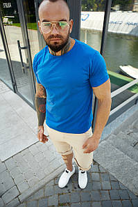 Літня футболка чоловіча коротка повсякденна однотонна на хлопця модна легка спортивна на літо футболка