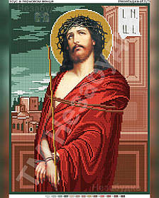 Схема для вишивки бісером - Ісус у терновому вінку