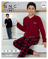 Пижама теплая SNC для мальчика 4-12 лет флис арт.1023, Цвет Хаки, Размер одежды подросток (по росту) 128