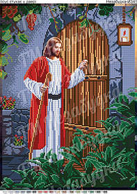 Схема для вишивки бісером - Ісус стукає у двері