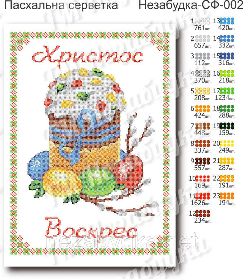 Великодній серветка бісером - СФ002