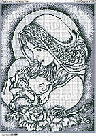 Схема для вышивки бисером - Мадонна с младенцем серебро
