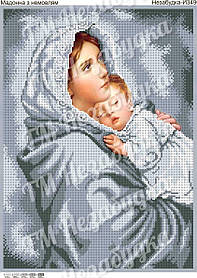 Схема для вишивки бісером - Мадонна з немовлям срібло