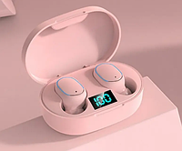 Беспроводные вакуумные Bluetooth наушники СТЕРЕО гарнитура TWS E7S Розовые