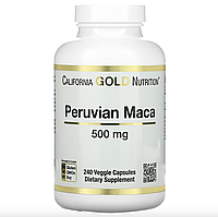 Мака перуанська, Peruvian Maca, California Gold Nutrition, 500 мг 240 рослинних капсул