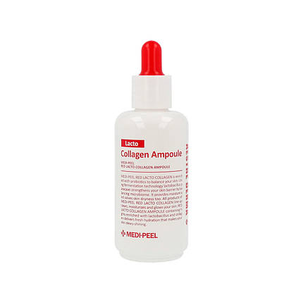 Ампульна сироватка з колагеном та біфідобактеріями Medi-Peel Red Lacto Collagen Ampoule 70ml, фото 2