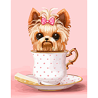 Картина по номерам Rosa Start "Cute Dog in a Cup" 35 х 45 см.